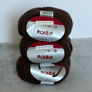Schoeller Stahl Yarn 3 Balls Ronda Wool Rayon Blend Brown 0008 Romania 2722
